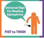 Universal Sign For Needing EpiPen (Epinephrine) FIST to THIGH