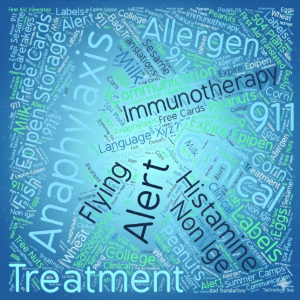 collage of allergy words